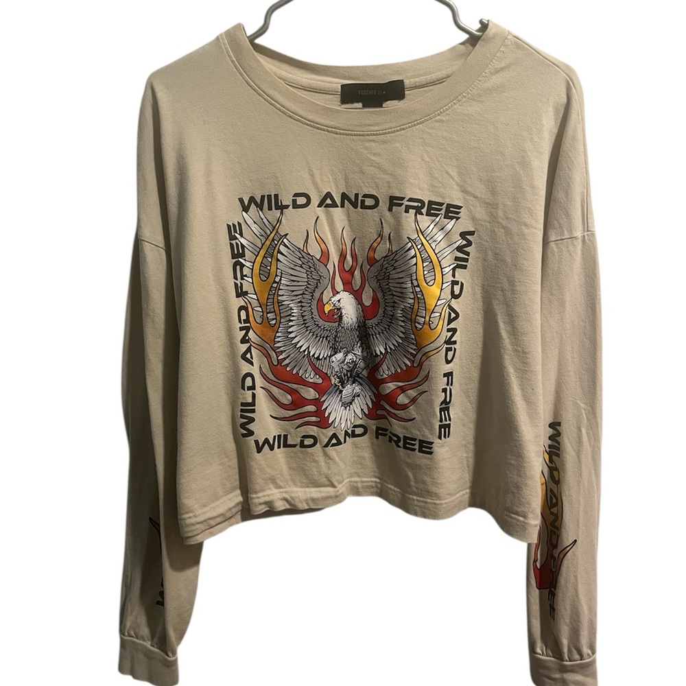 Forever 21 Cream Long Sleeve Top